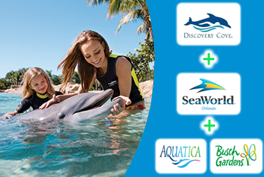 Discovery Cove Signature Dolphin Swim Admission + 3-Parks